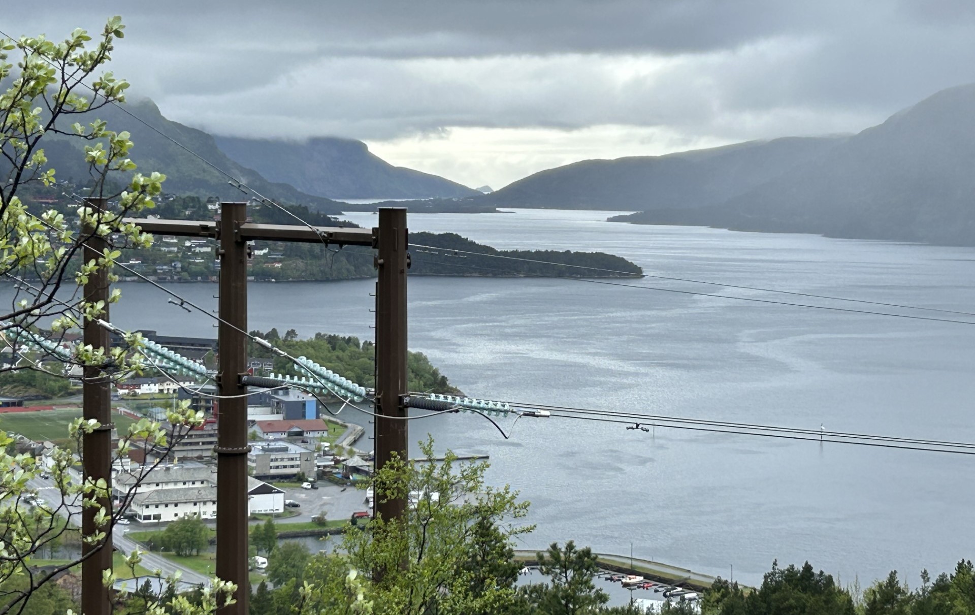 Svelgen seen across the fjord — the municipal centre of Bremanger