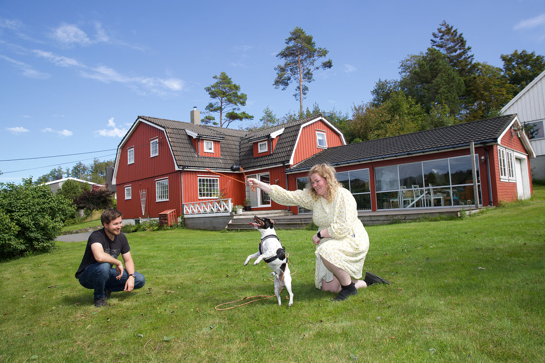 Malene and Tom Erik with their dog Ludo