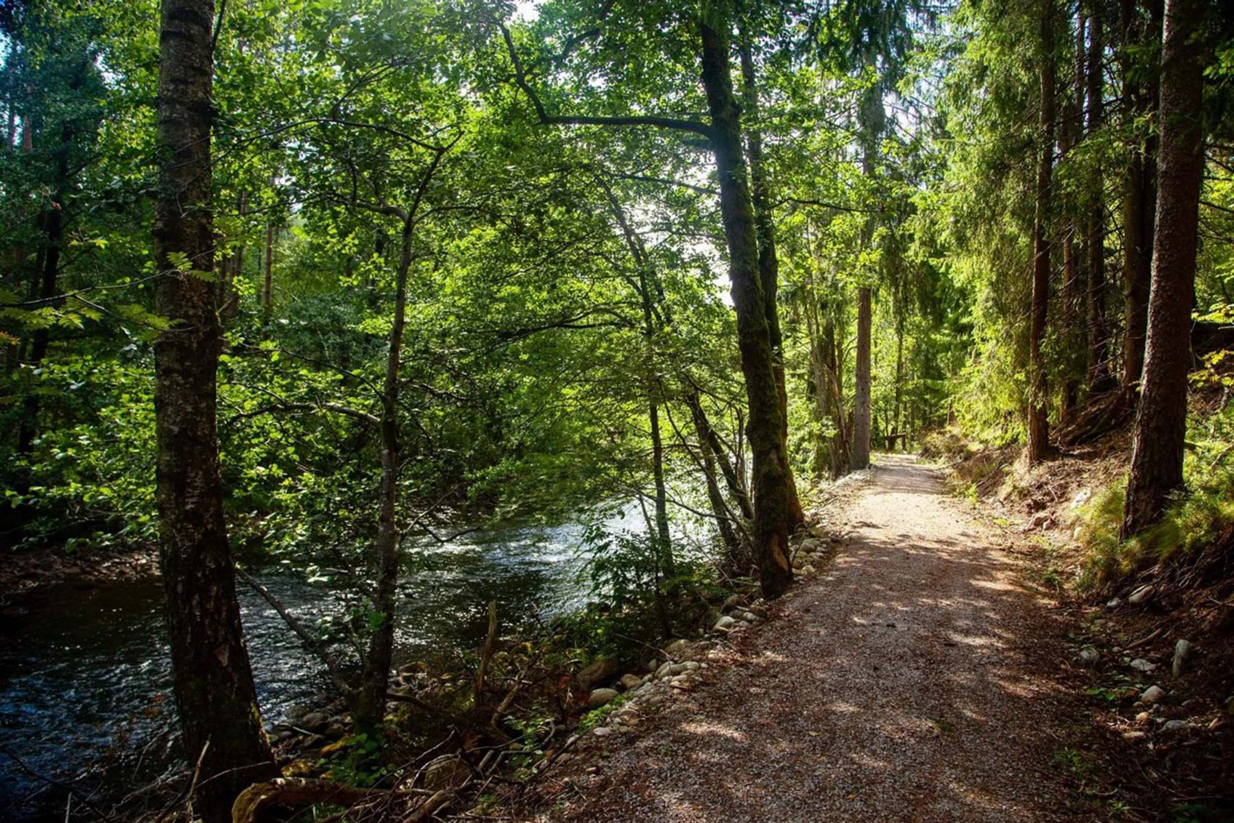 The riverside trail at Konsmo in Lyngdal