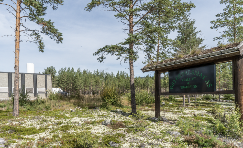 Østerdalsmat AS — the production building seen from Engerdalsveien