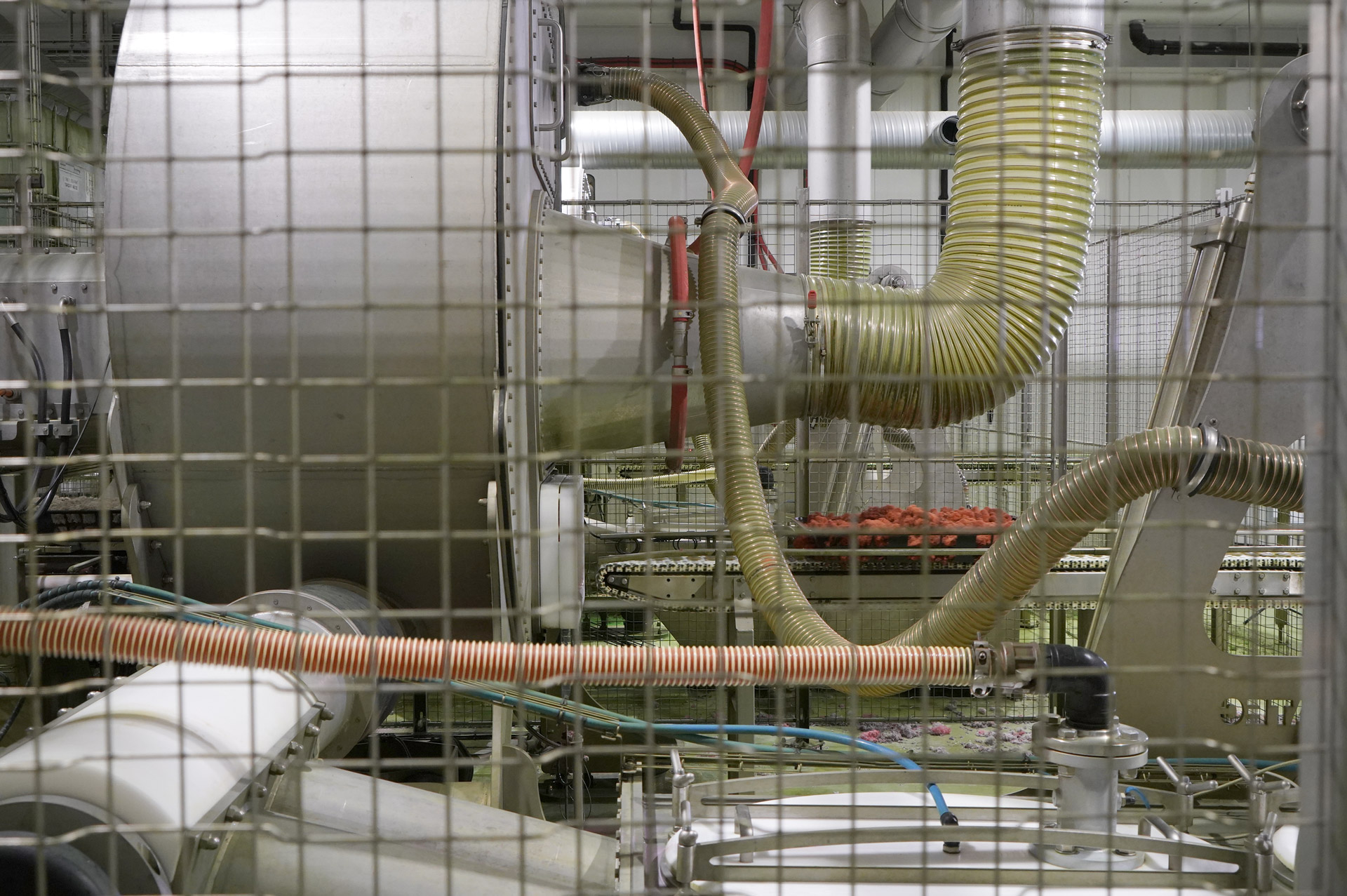 The dyeing machine and pipework