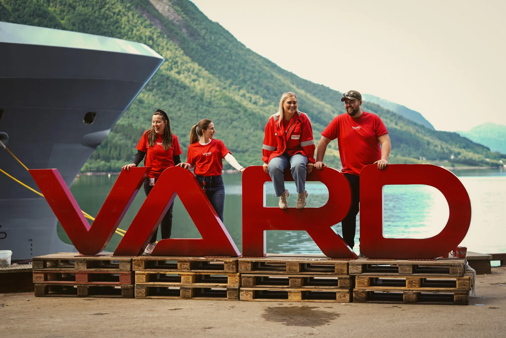 VARD employees working together at the shipyard