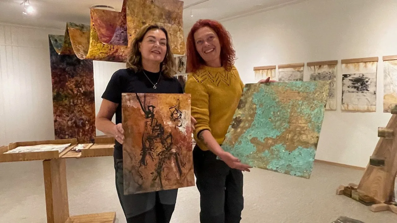 Hildur Bjørnsdottir and Cathrine Finsrud, visual artists in Folldal