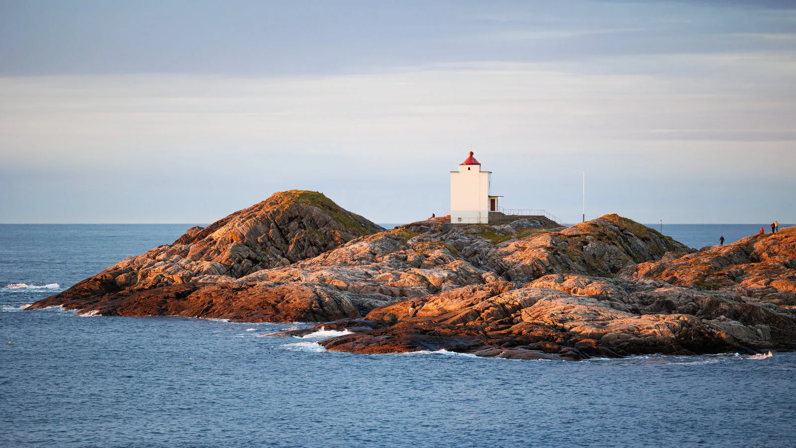 The lighthouse on Haramsøy in the open sea