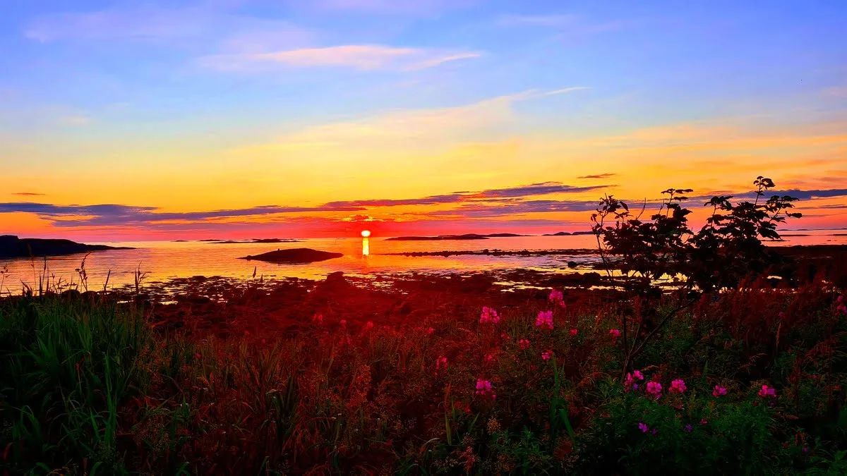 Sunset over the sea