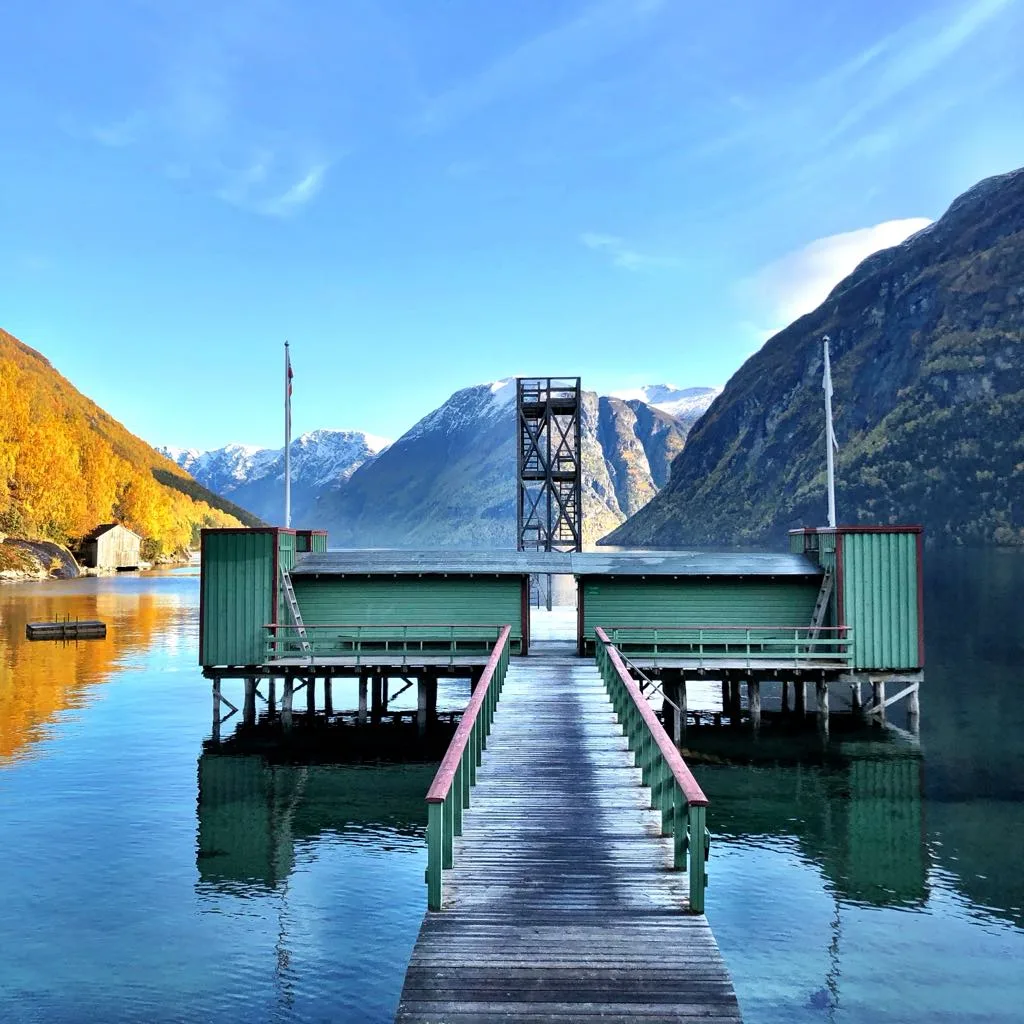 The diving tower in Hellesylt, Norway