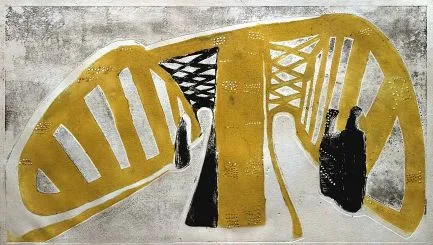Rolf Nesch artwork Elbe Bridge I from 1932